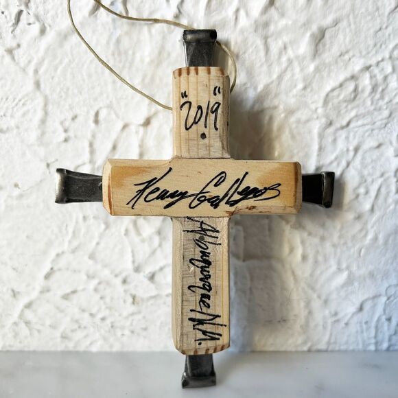 Hanging Cross Wood/Silver Hopi Bear Claw - Native American Artist Kenny Gallegos - Picture 5 of 7